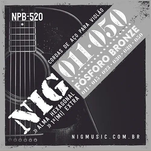 ENCORDOAMENTO PARA VIOLÃO AÇO 011 FÓSFORO BRONZE NIG NPB-520
