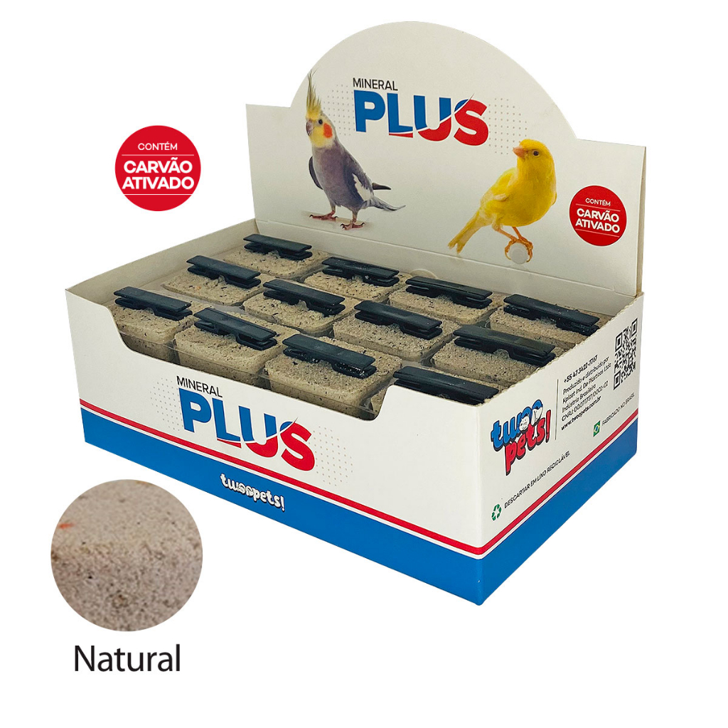 Pedra de Calcio Mineral Plus para Pássaros Caixa com 24 Unidades de 32g ...