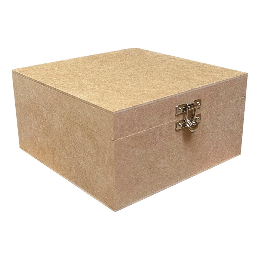Caixa Lisa Com Dobradiça e Fecho 20x20x10 - MDF