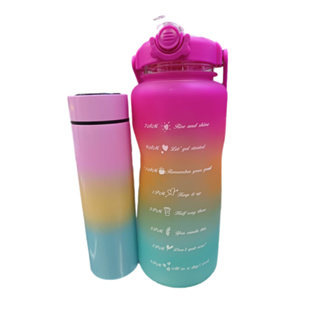 Kit com 2 Garrafas Garrafa De Água Squeeze Academia de 2L e 500ml com Led