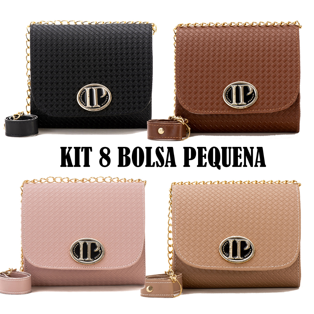 Kit 8 Bolsas Femininas Pequenas Transversal 4 Cores Iasmim Prado ...