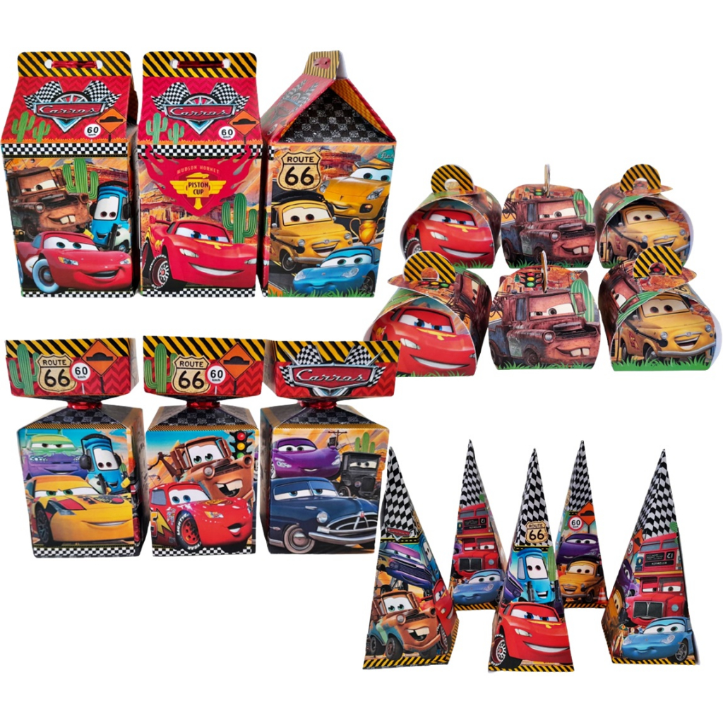 Kit Lembrancinhas Carros Disney Papelaria Carros Disney 20 Caixinhas Festa Fácil