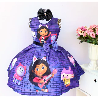 VESTIDO CASA MAGIA DA GABI TEMATICO LUXO PRINCESA