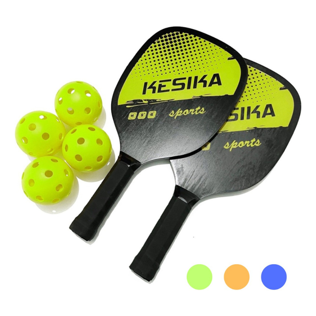 Lot De 4 Balles Pickleball En Mousse – Jaune/Vert – Diamètre 7,4 Cm – Silencieuses Et Sûres – Pour Intérieur Et Extérieur