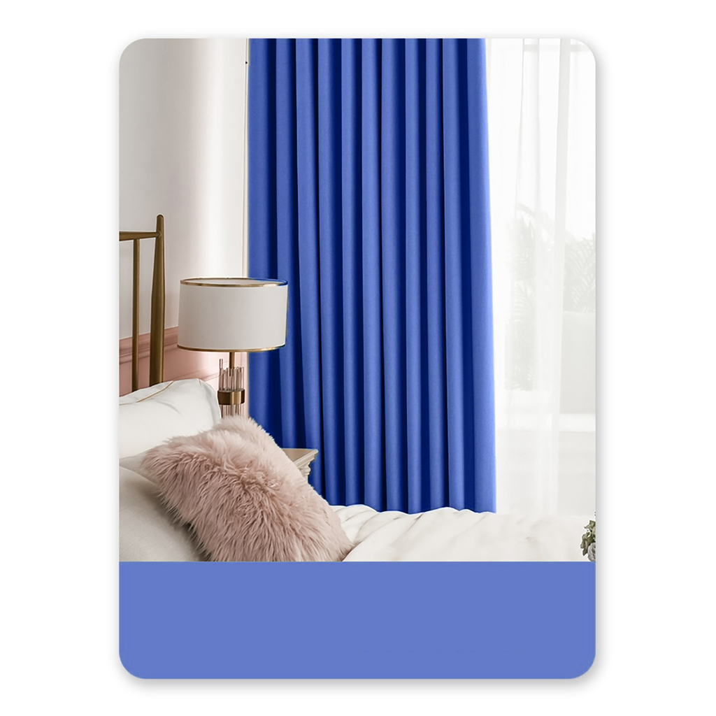 CORTINA AZUL ROYAL OXFORD SALA/QUARTO 300x250 COM ILHÓS PARA VARÃO SIMPLES 3.00 x 2.50