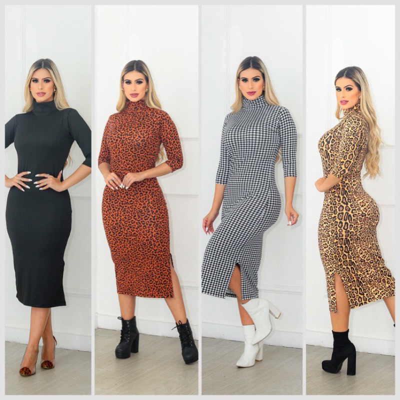 Vestido Midi Canelado Longo na Black Friday 2025 | BuscaProdutos