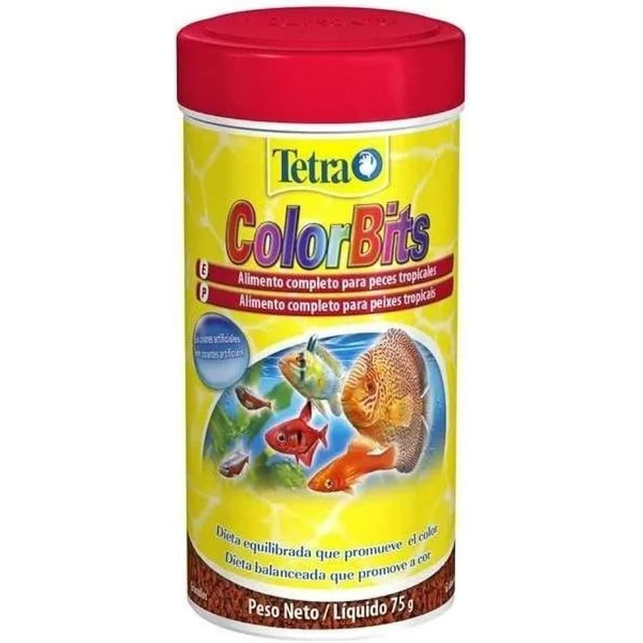Ração Tetra Color Bits 75g Ideal para discos e ciclideos aumenta a ...