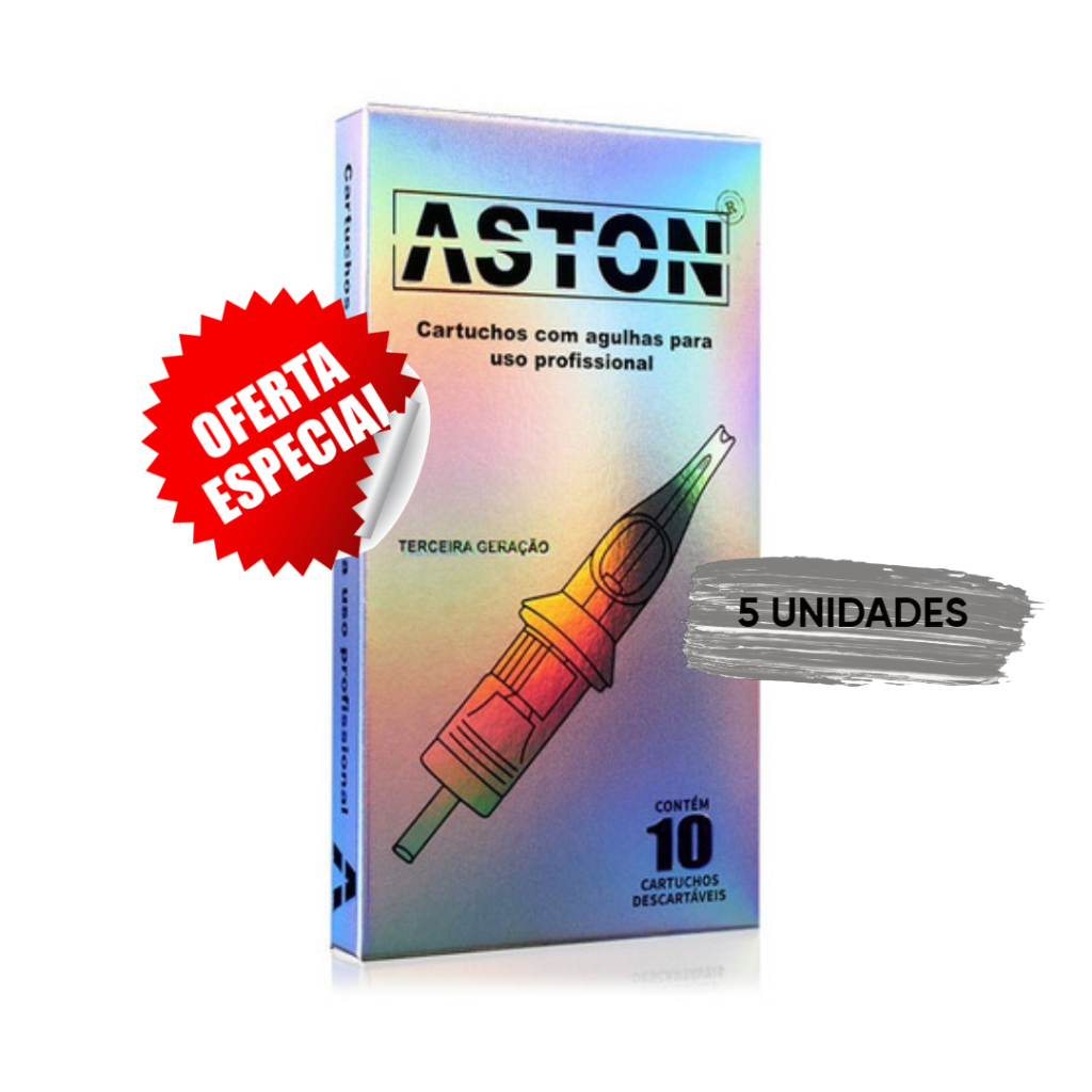 5 Cartuchos Aston 3a Geracao Premium para Tatuagem