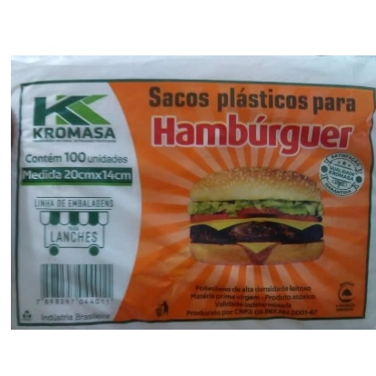 Embalagem para Hamburguer - Pacote com 100 unidades (Food Laranja