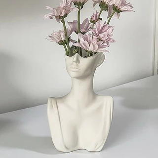 Vaso Cachepô ROSTO BUSTO / PERFIL - Aesthetics Grego Boho Minimalista Para Sala, Banheiro, Quarto e Casa Geral IMPERMEABILIZADO.