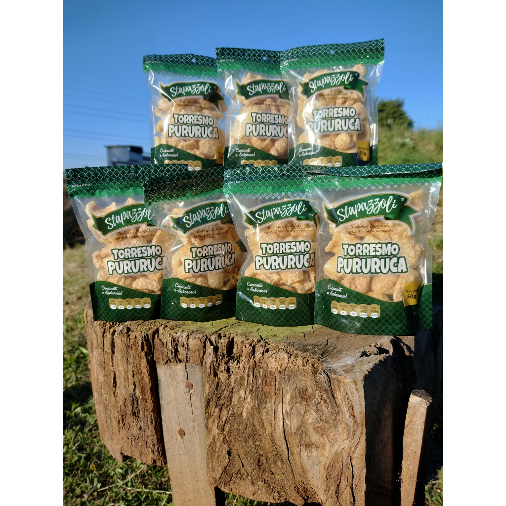 Kit com 12 pacotes de torresmo pururuca stapazzoli 50 gramas. | Shopee ...