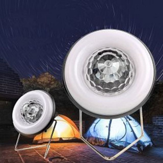 Luminaria Solar Camping Recarregável Luz Branca + Rgb Giratória CL-906