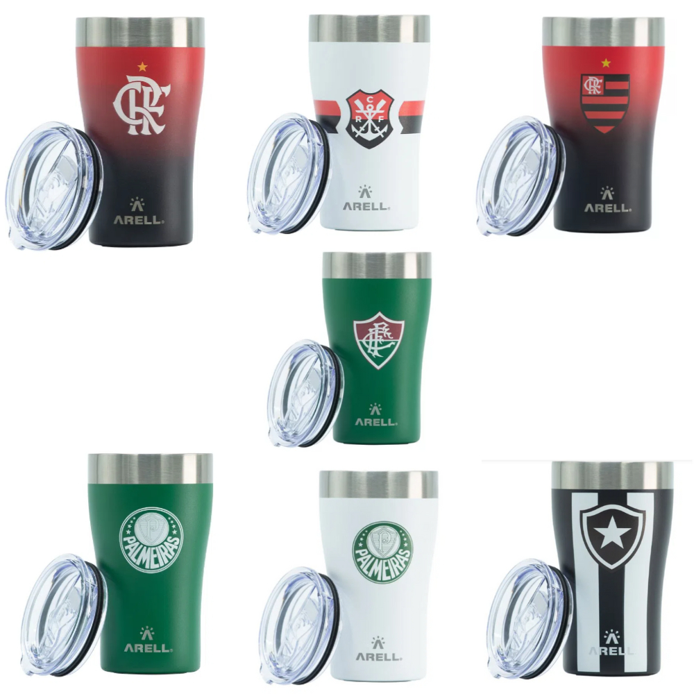Copo térmico 500ml Original Oficial de Time de futebol Arell com Tampa