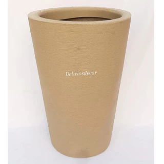 Vaso de Planta Decorativo Reciclável em Polietileno, Coluna Redonda Texturada Cone 77