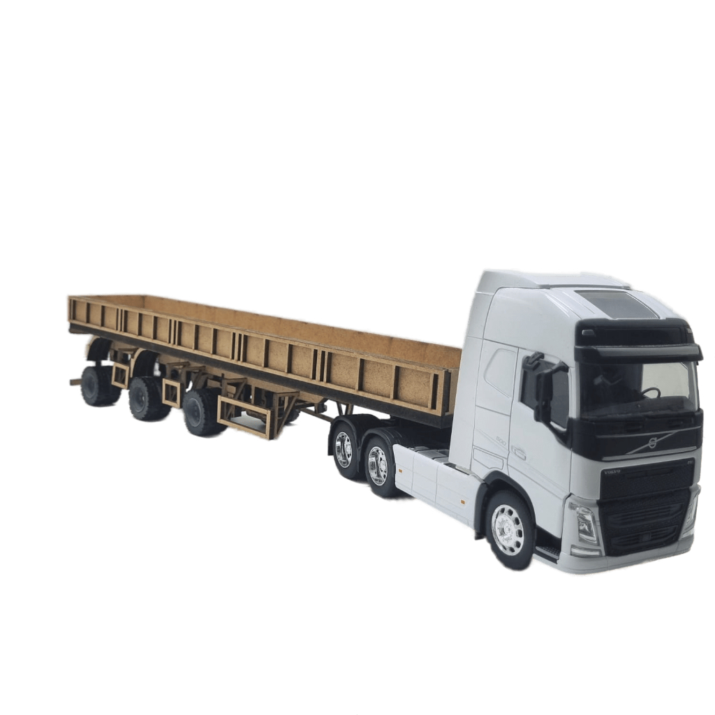 Miniatura Carreta Vanderléia Carga Seca Em Mdf- 1/32