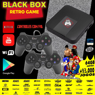 Vídeo Game Retro BlackBox 2023 + 93 Mil Jogos 64GB 2 Controles Com Fio Premium