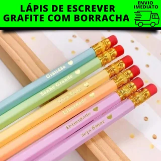 Lápis de Escrever Grafite Com Borracha Kit de Lápis Grafite Hb Soft Com Borracha - 36 Unidades