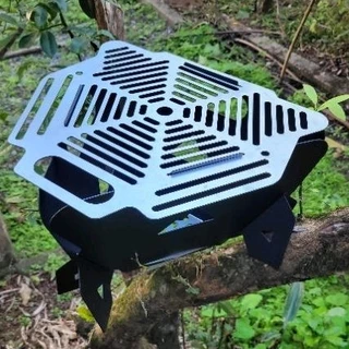 Churrasqueira para camping portátil desmontável prática acampamento pescaria moto trilha