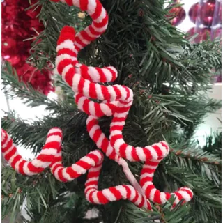 Enfeite haste espeto flexível natal Candy espiral vermelho e branco Ref. NTA86112
