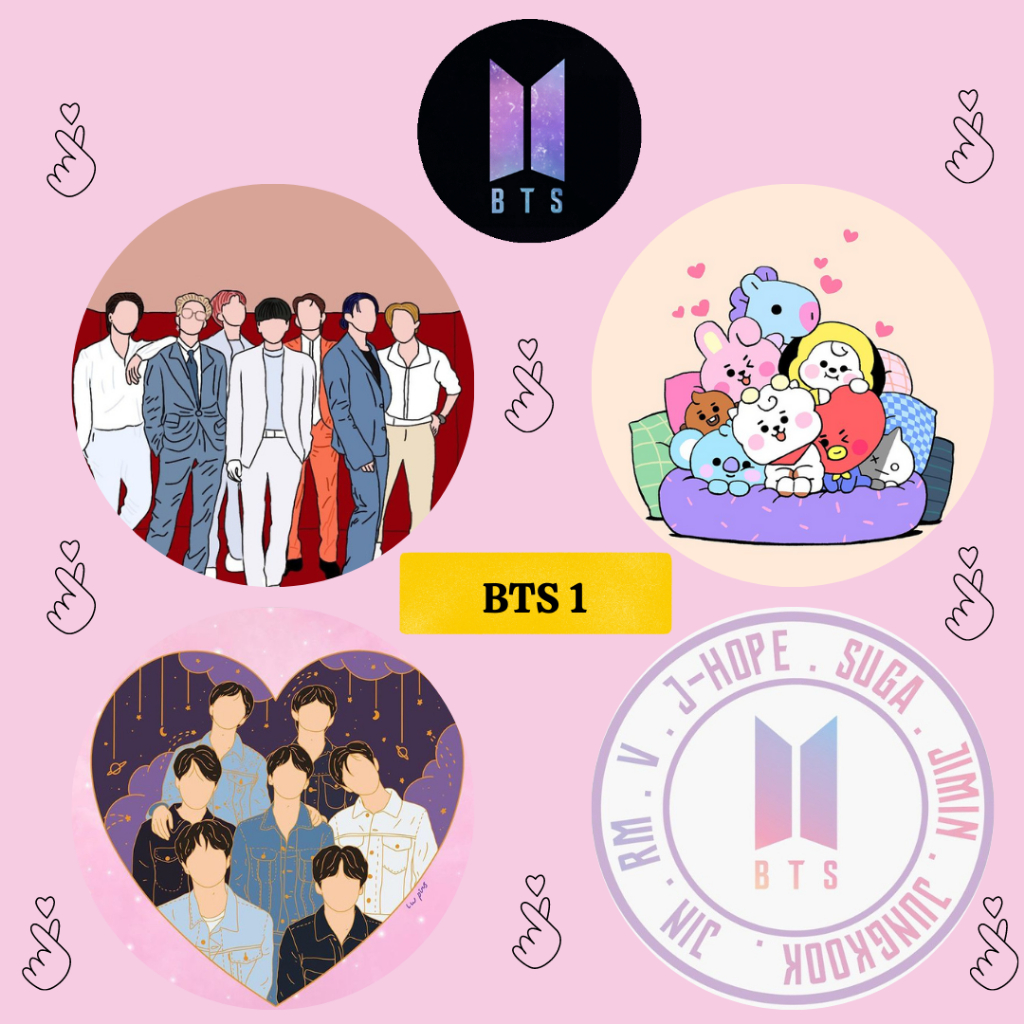 KIT com 4 Bottons BTS 4,5 cm - KPOP-IDOL- Bottom/botton - Boton ...