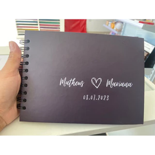Caderno Scrapbook A5 folhas pretas 180g - PERSONALIZADO