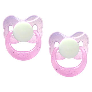 Chupeta Sem Bico Rosa Glitter Azul Brilhante (Unitário) - Chupetas Sem Bico Para Bebê Reborn
