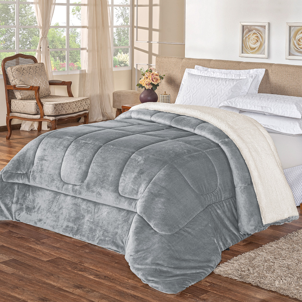 cobertor casal grosso 240 x 210 cama normal varias cores | Shopee Brasil