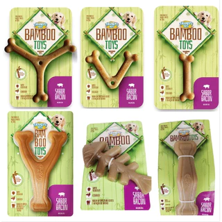 Brinquedo Mordedor Osso Bamboo Sabor Bacon Limpeza Dentes Tartaro Truqys