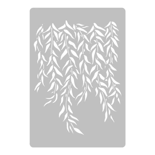 Stencil Ramo De Folhas - Molde Vazado Decoração Fácil R-4041 - Stencil Flex