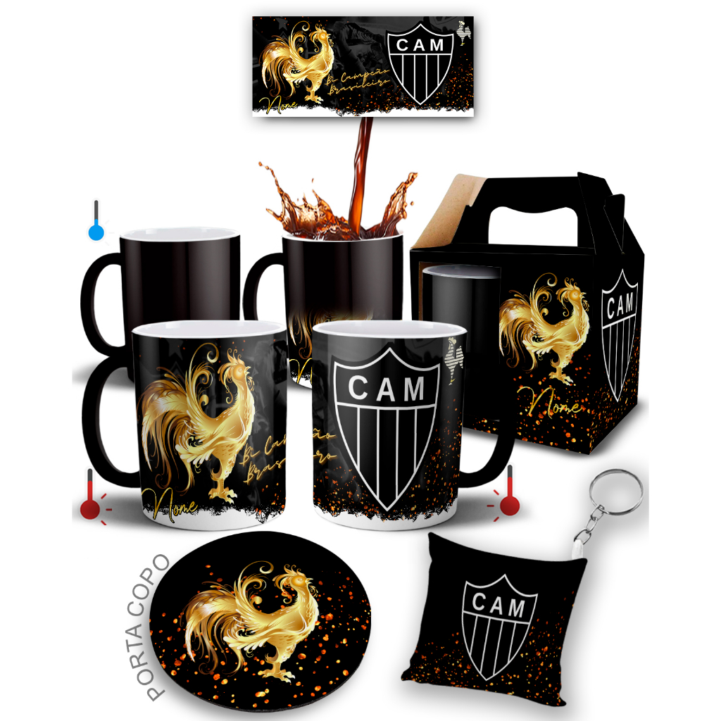 Caneca Mágica + Kit Personalizado Atlético Mineiro com Nome