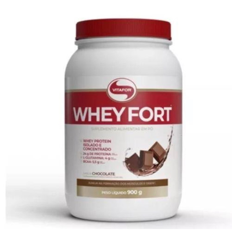 Whey Fort 900g 3w Isolado Concentrado e Hidrolisado Sabor Chocolate- Vitafor – Original (900g)