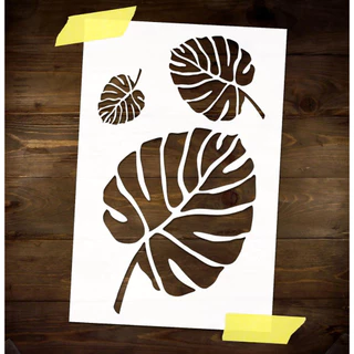 Stencil Trio Costela De Adão - Molde Vazado Decoração R-4124 - Stencil Flex