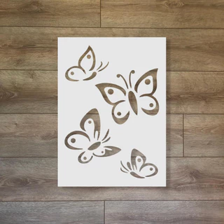 Stencil Borboletas - Molde Vazado Decoração Pintura R-6097 - Stencil Flex
