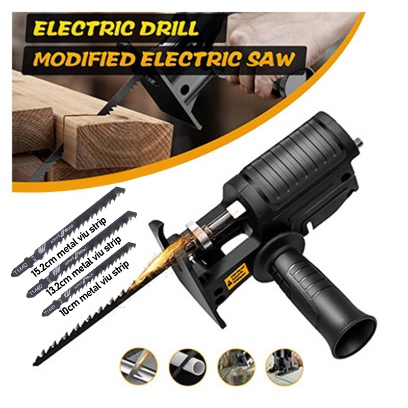 Adaptador de Serra Tico-Tico Alternativo Portátil Com Lâmina de Serra Elétrica Broca Elétrica Modificada