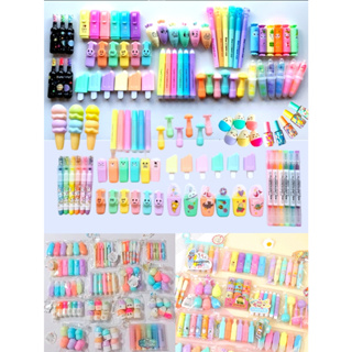 Kit com 6 Cores canetas Marca Texto Completo -Mini Marca Texto -Marcador -Constura