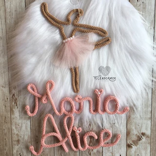 Enfeite de porta para Menina Guirlanda Maternidade em Tricotin Decoração de Quarto de Bebê