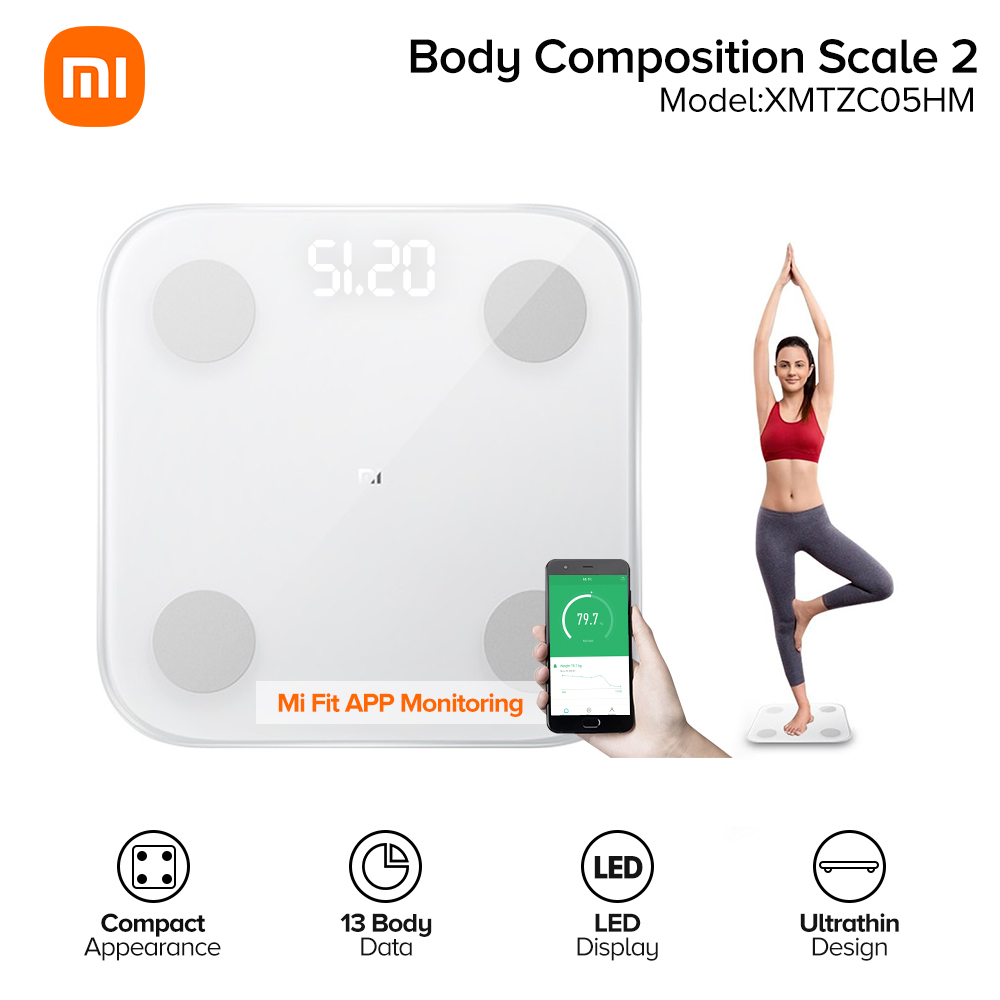 Balança bioimpedância corporal Xiaomi Mi Body Composition Scale 2