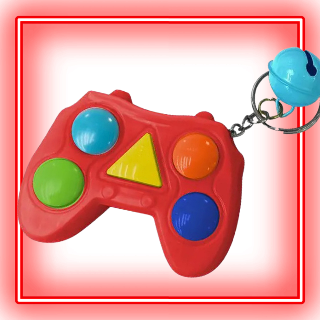 Mini jogo da memoria com chaveiro joystick e guizo colors a