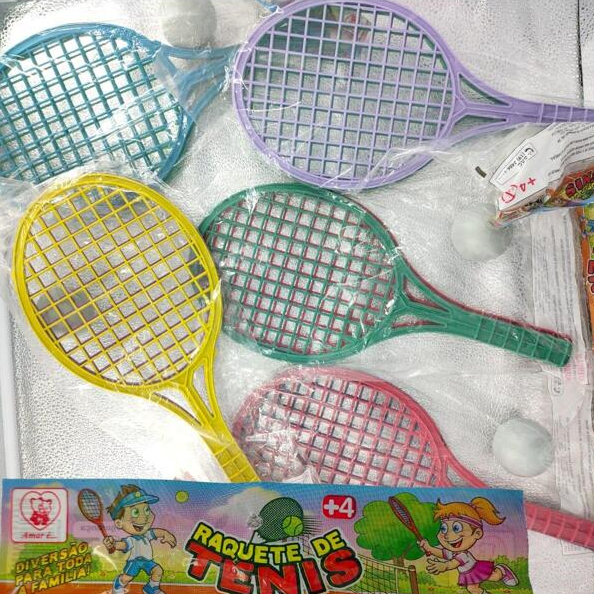 BESPORTBLE 1 Conjunto Jogo De Tênis Infantil Brinquedos De Bola De Raquete  De Esportes Conjunto De Brinquedos De Badminton Bola De Raquete De Malha