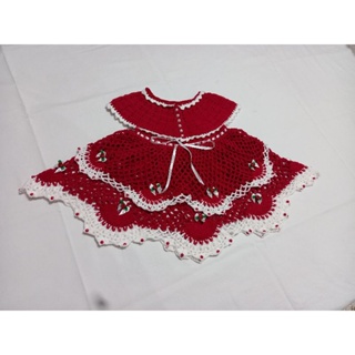 Tânia_Artes - Vestido crochê com pérolas. Para o batizado