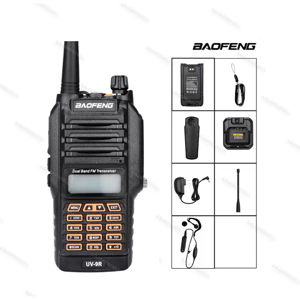 Rádio Ht Baofeng Uv-9r 10w Dual Band Uhf Vhf Resistente Água - Faz a Boa!