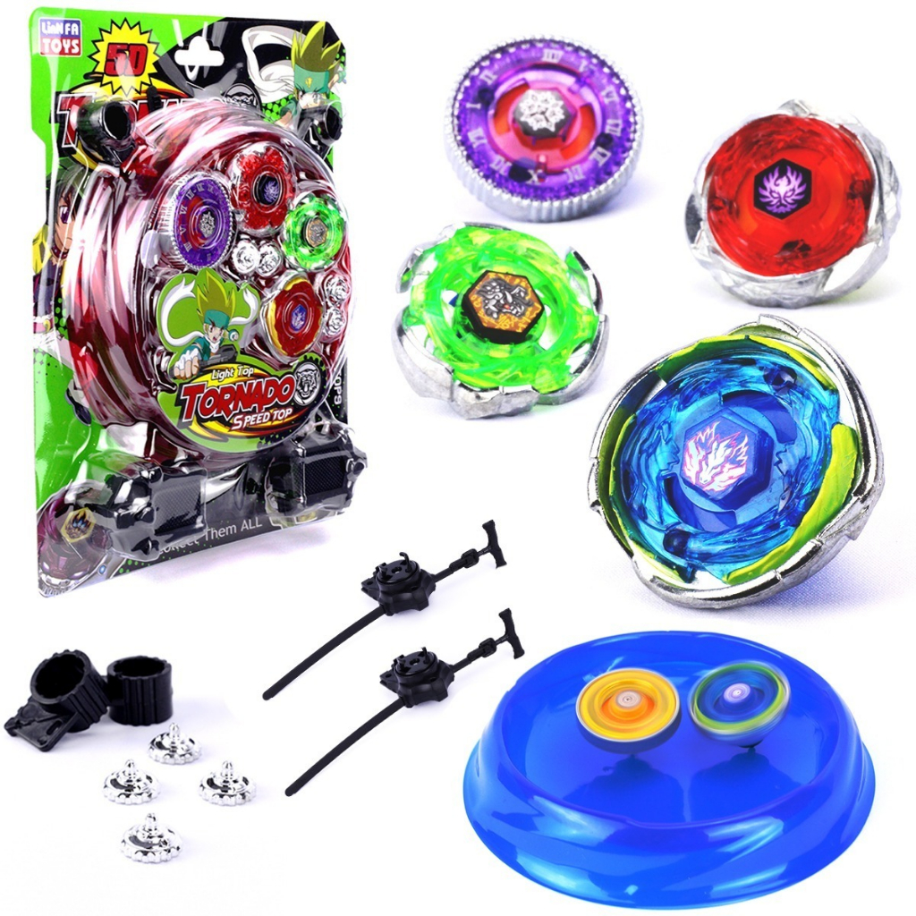 Kit Beyblade Metal 5D Brinquedo 4 Peões Led Toys - Speed Top - Pião de  Batalha e Acessórios - Magazine Luiza