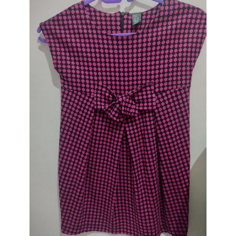 Vestido Infantil Xadrez Rosa e Preto Zara Kids (7-8)