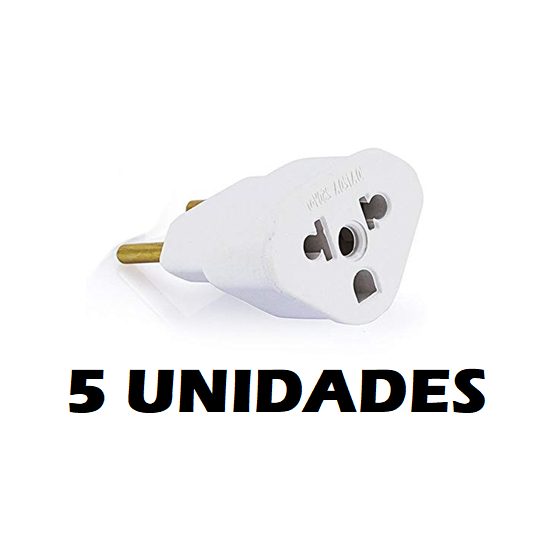 5 Unidades - Adaptador Pino Benjamim T Tomada Triangular 20 Amperes ...