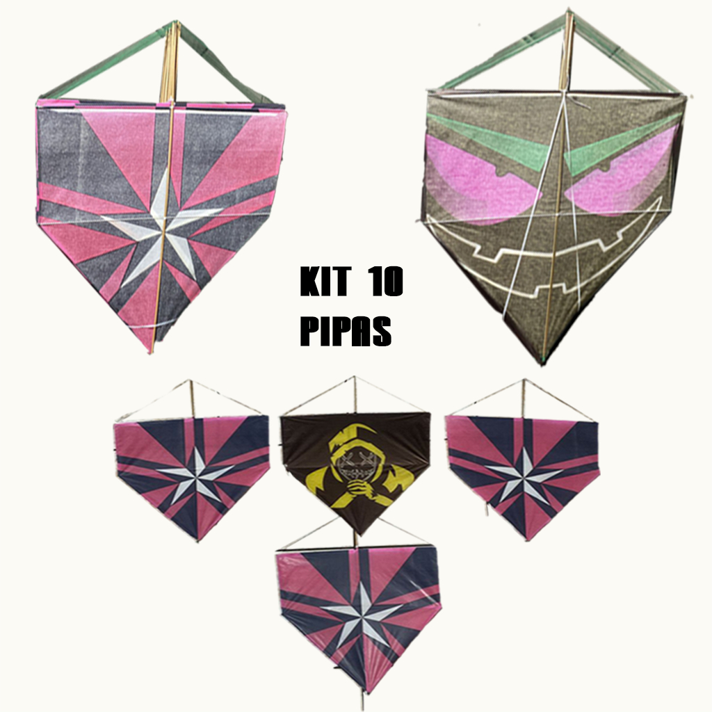 Kit com 10 Pipas - Maranhão - Com Rabiola - 50 cm Pipa Mucha | Shopee ...