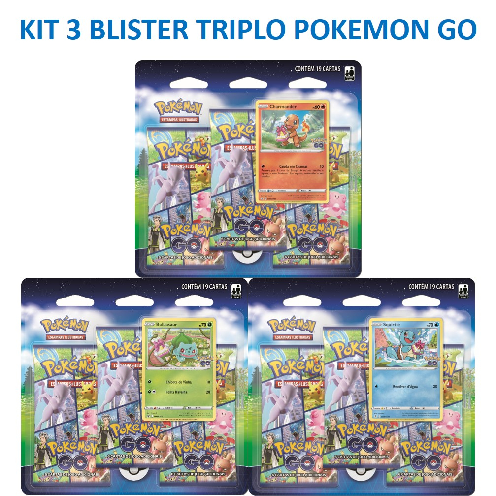 Jogo Carta Pokemon - GO Blister Triplo 19 cartas Niantic Copag