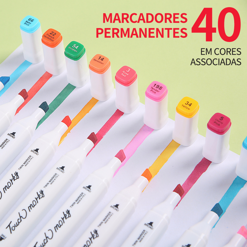 Cores marcadores caneta marcadora de ponta dupla esbo o escrita pintura