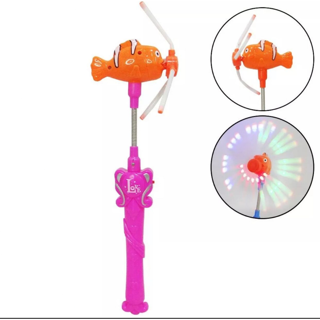 Ventilador Catavento De Led Musical Infantil - otímos para crianças, hastes molinha em pvc dobrável.( COM PILHAS INCLUSAS)