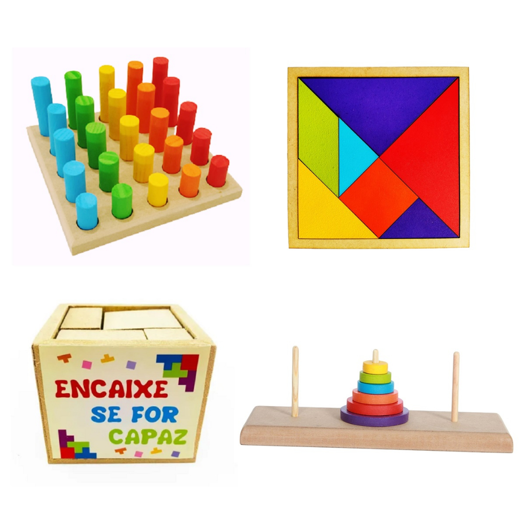 kit 4x Brinquedos Pedagogicos Educativo Para autista Autismo Promoção ...
