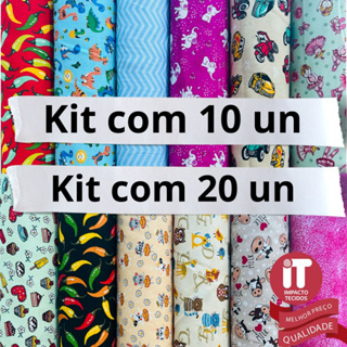 Retalho Tricoline 100% algodão - 25cm x 45cm de largura Kits